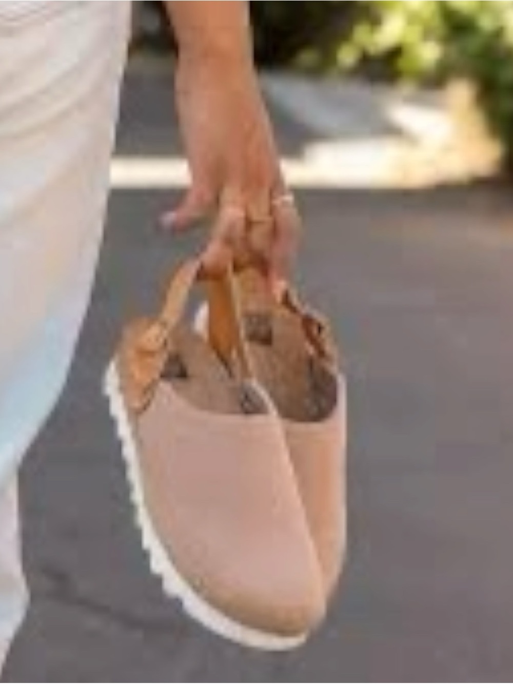 Reef Cushion SAGE Women’s 9 Linen Tan Breathable Leather Slip on Clog Shoes